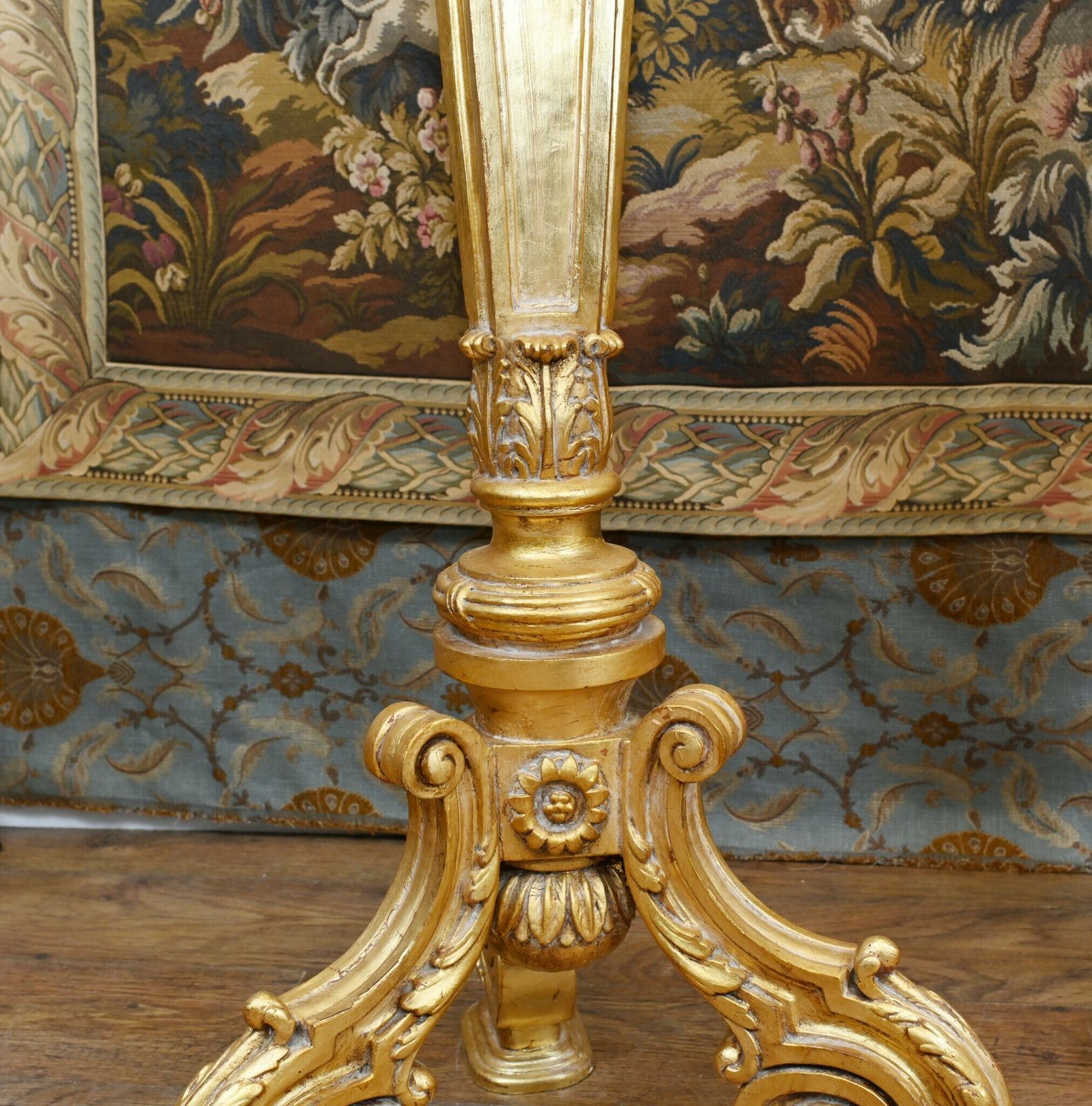 Carved Gilt Pedestal Stands Tables   French Rococo photo buy