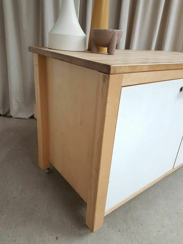 Furniture Vtg Mid Century Modernist Style Ikea Varde Sideboard Kitchen Cupboard photo