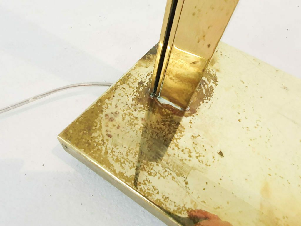 photo vinterior Heavy Brass Design Floor Lamp By Cassella, U.S.A. 1980's