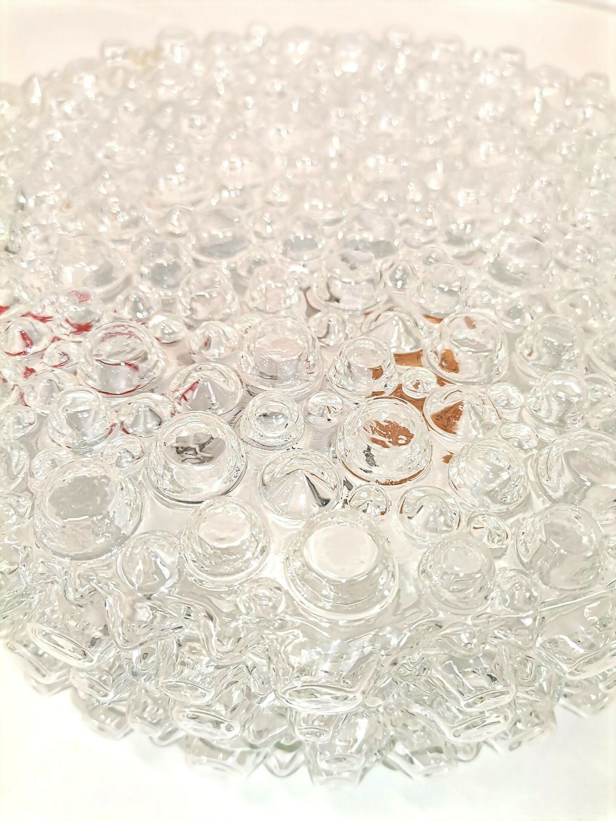 Clear Bubble Glass Lamp / Vintage Motif Lamp/ Yugoslavia Vintage Ceiling Glass photo 87.75