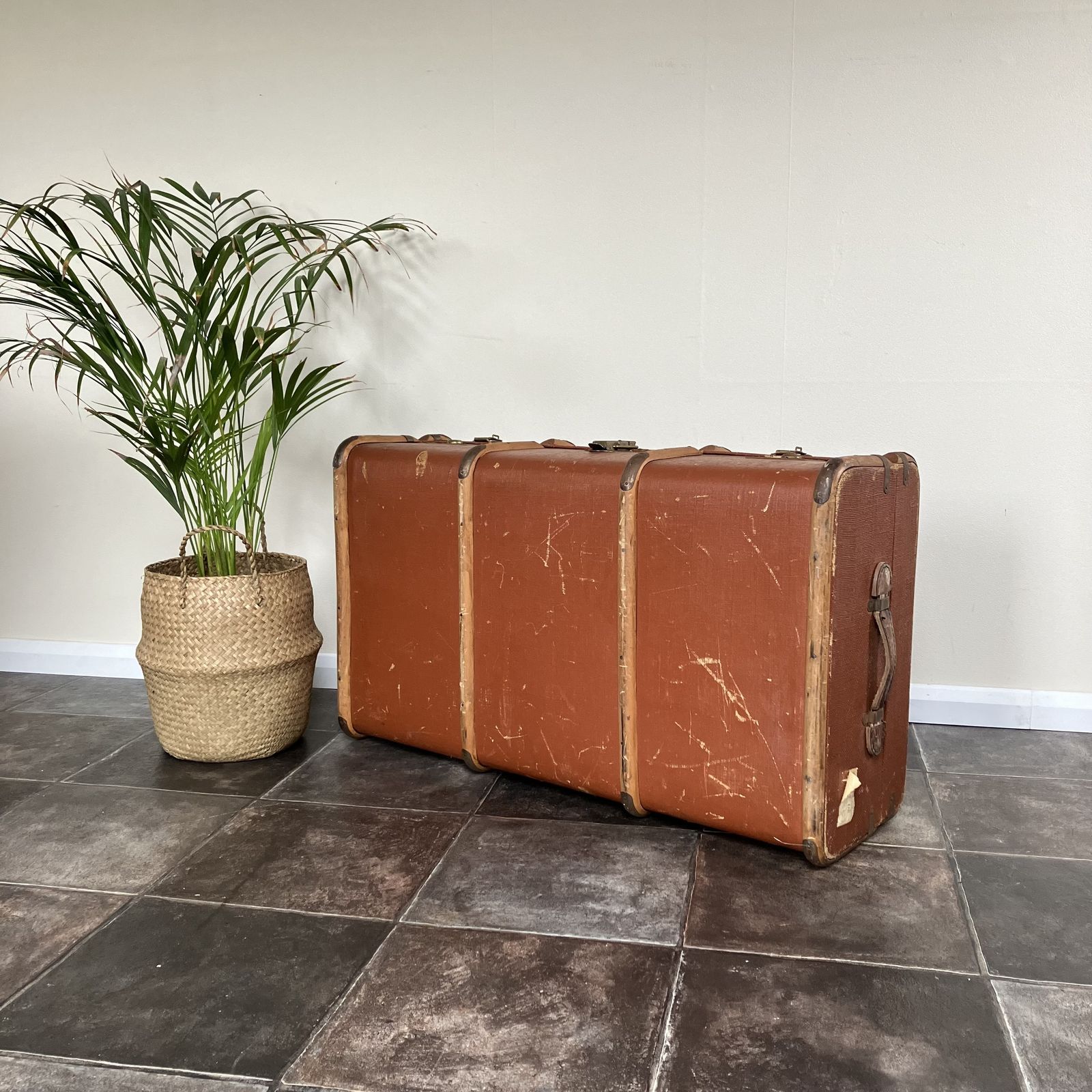 Furniture Antique Bentwood Steamer Travel Trunk / Travel Shop Display / Theatre Props / Luggage photo
