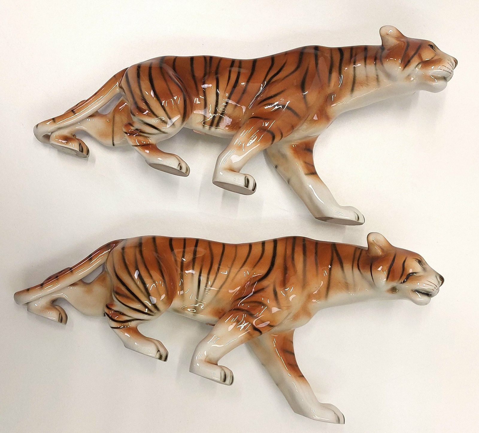 1 Of 2 Decorative Ornament / Art Nouveau / Czech Republic / Tiger Animal Figure photo buy