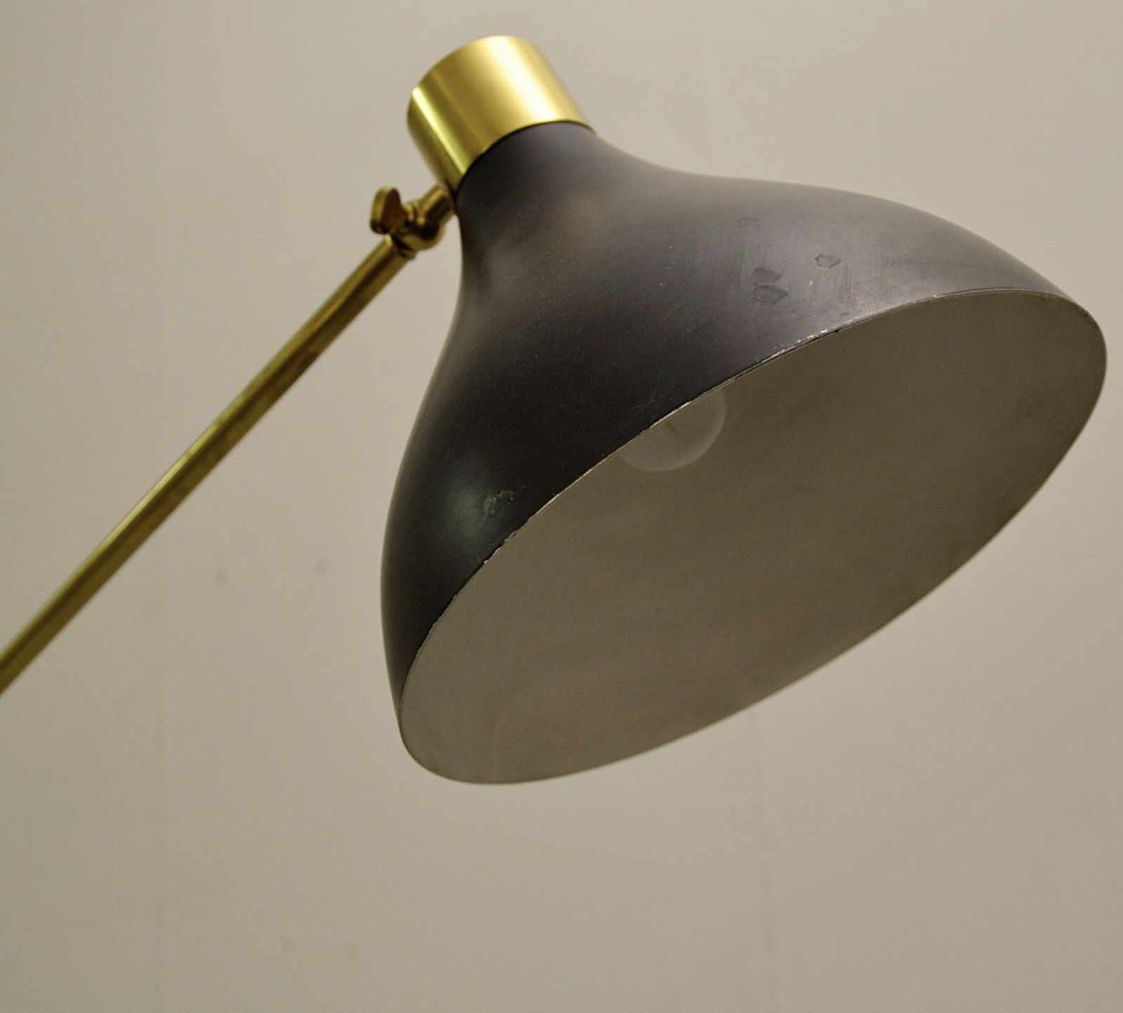 Stilnovo Floor Lamp With Marble Base And Brass Arm, 1950s photo for sale