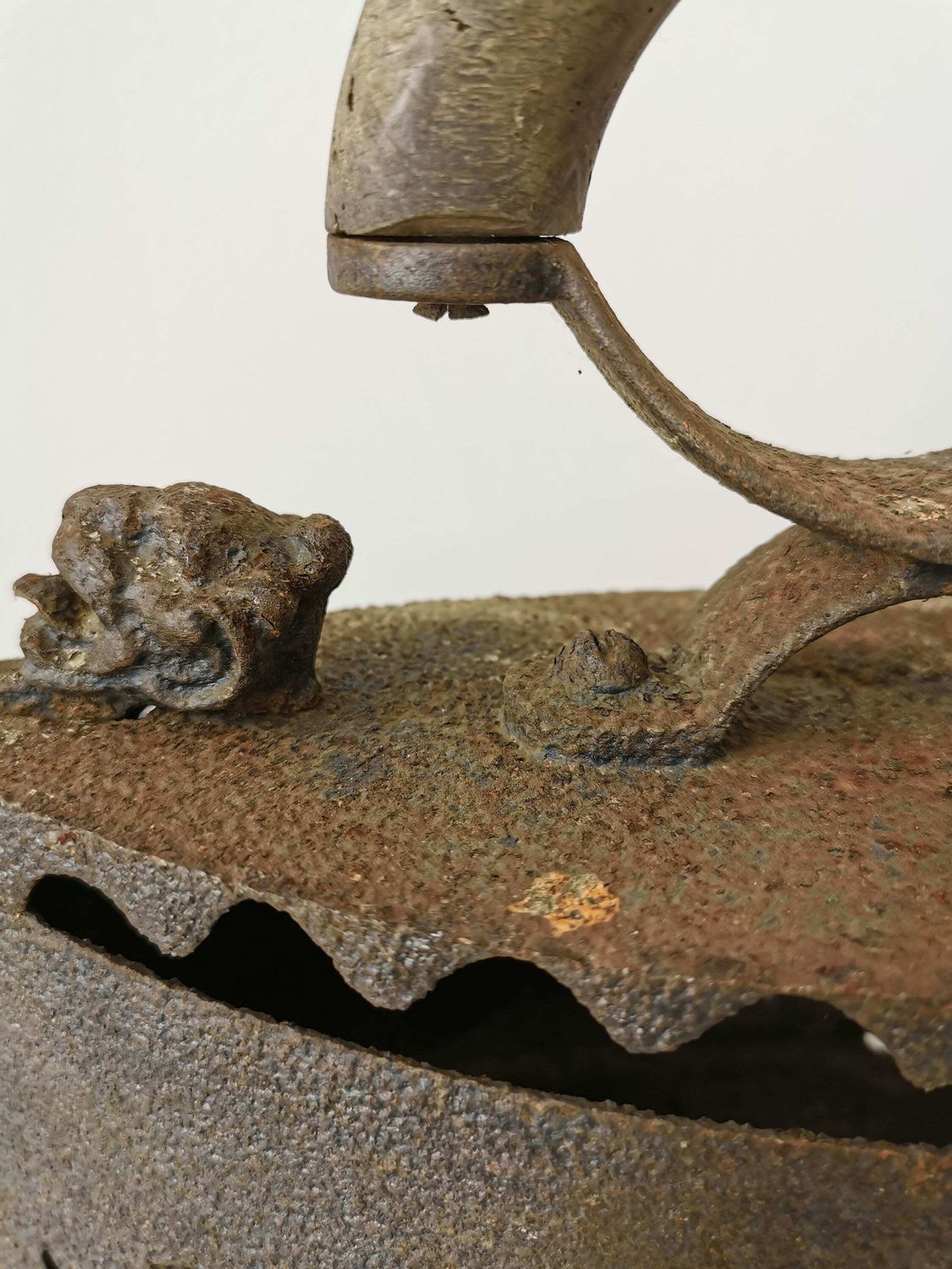photo furniture Vintage Cast Iron With Wooden Handle / 1945 Yugoslavia/ Antique Iron Smoothing With Hot Coals