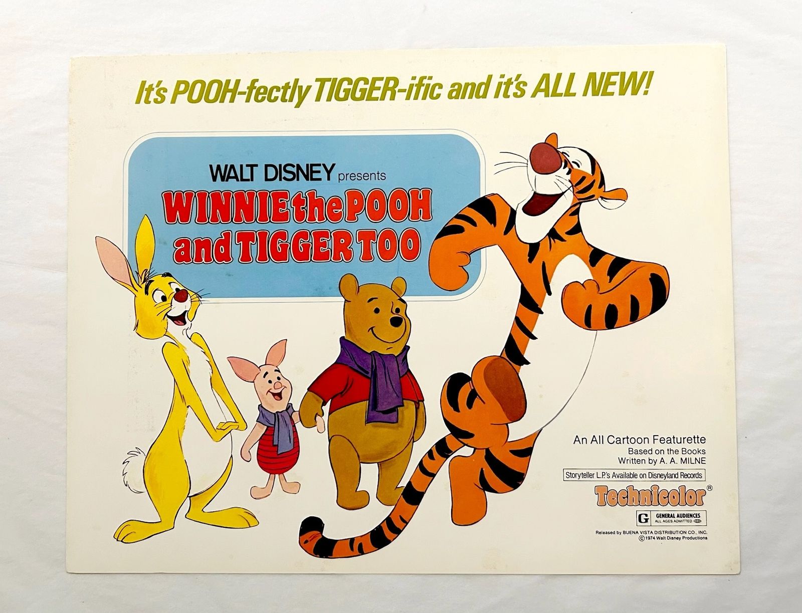 Winnie The Pooh And Tiger Too   Original 1974 Lobby Card photo furniture