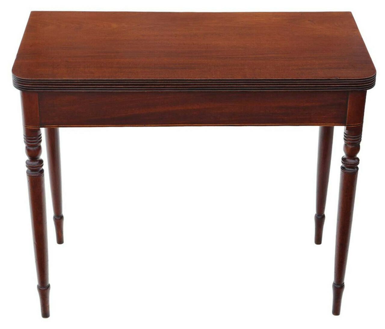 Antique Fine Quality C1800 Inlaid Mahogany Folding Card Or Tea Table   Side Occasional Furniture photo for sale