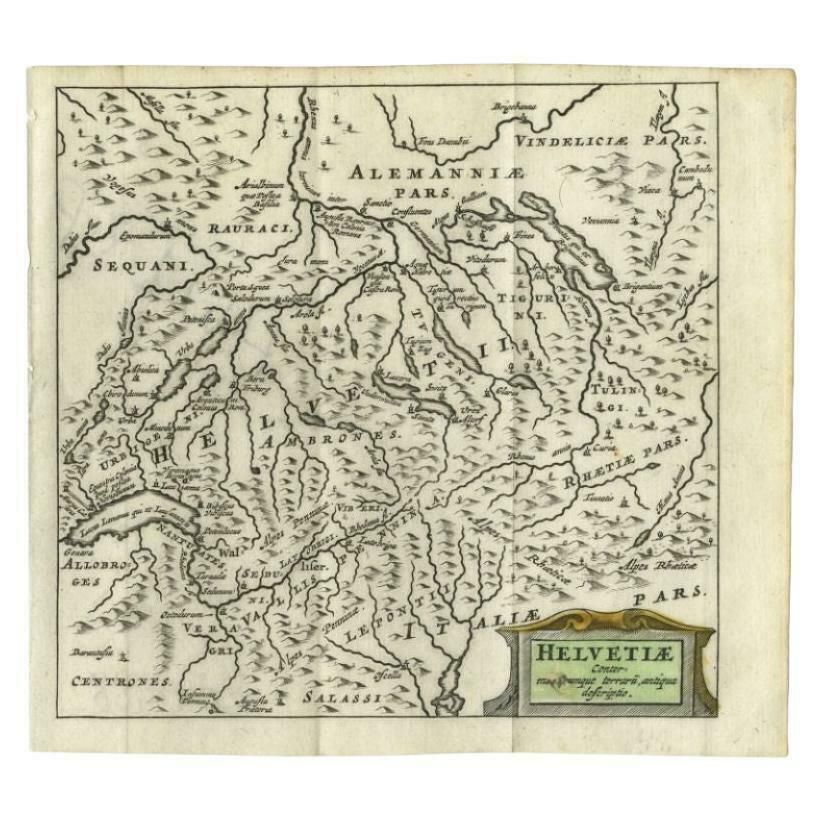 Antique Map Of Switzerland By Cluver, 1685