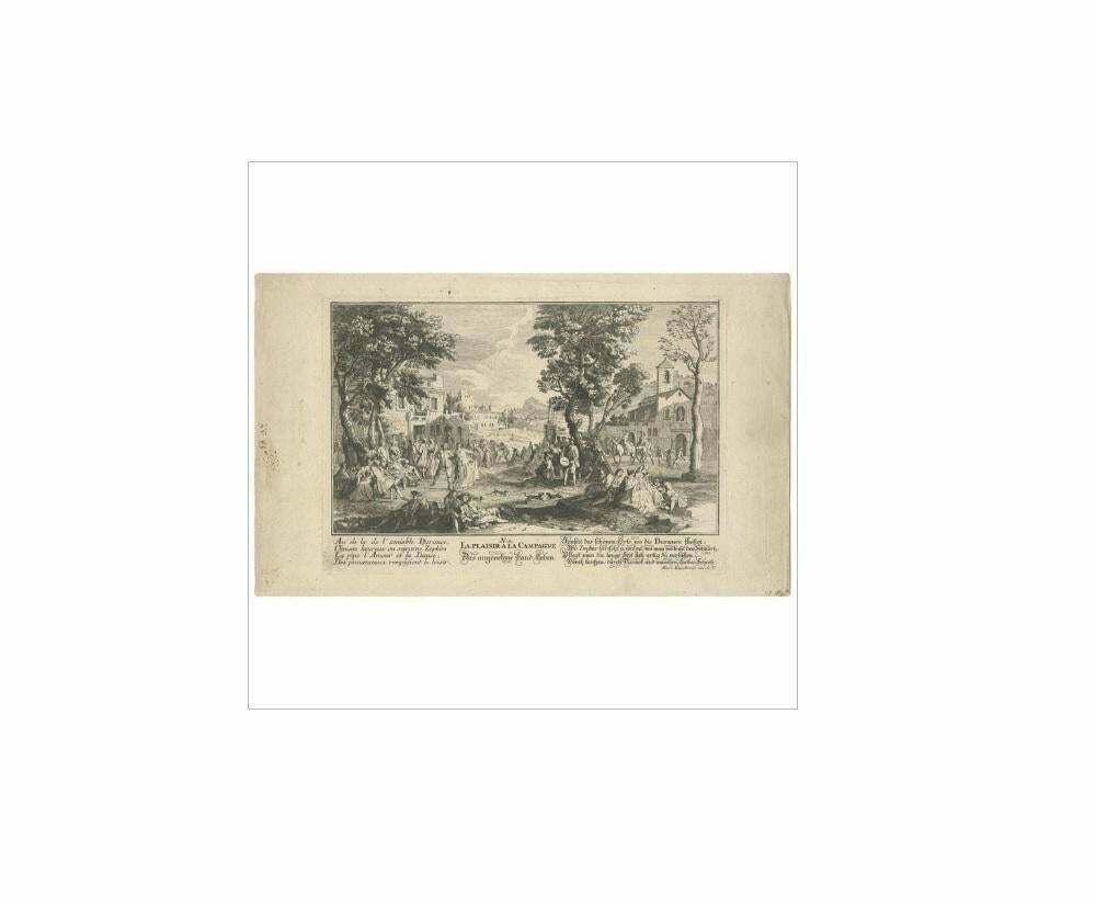 Antique Print Of The Country Life By M. Engelbrecht, Circa 1730 photo Art