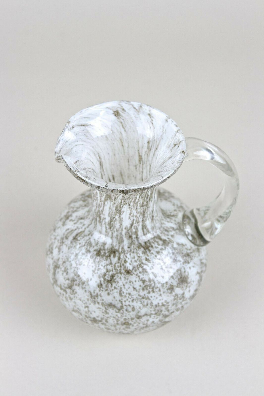 Mid Century Murano Glass Vase/ Glass Jug With Bubbles, Italy Circa 1960 photo furniture