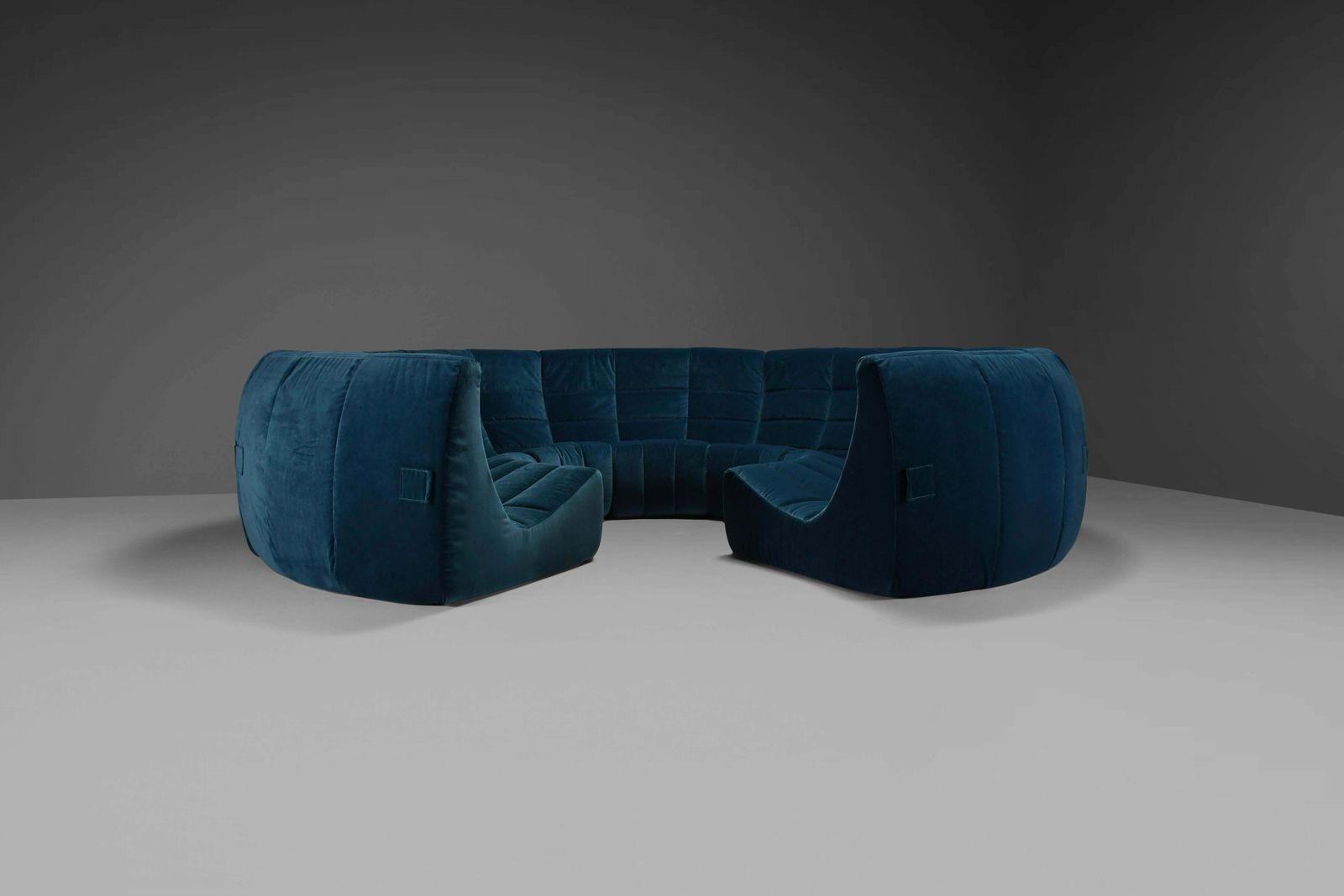 Rare And Exceptional 'Gilda' Circle Sofa In Velvet By Michel Ducaroy, 1972 photo for sale
