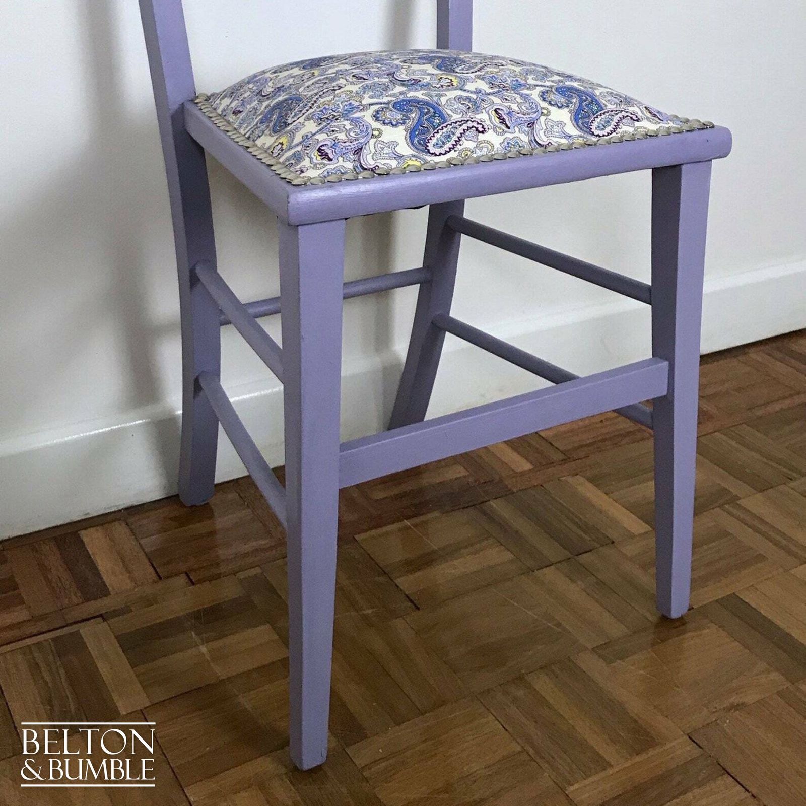 Petite Pale Purple And Paisley Bedroom Chair photo Furniture