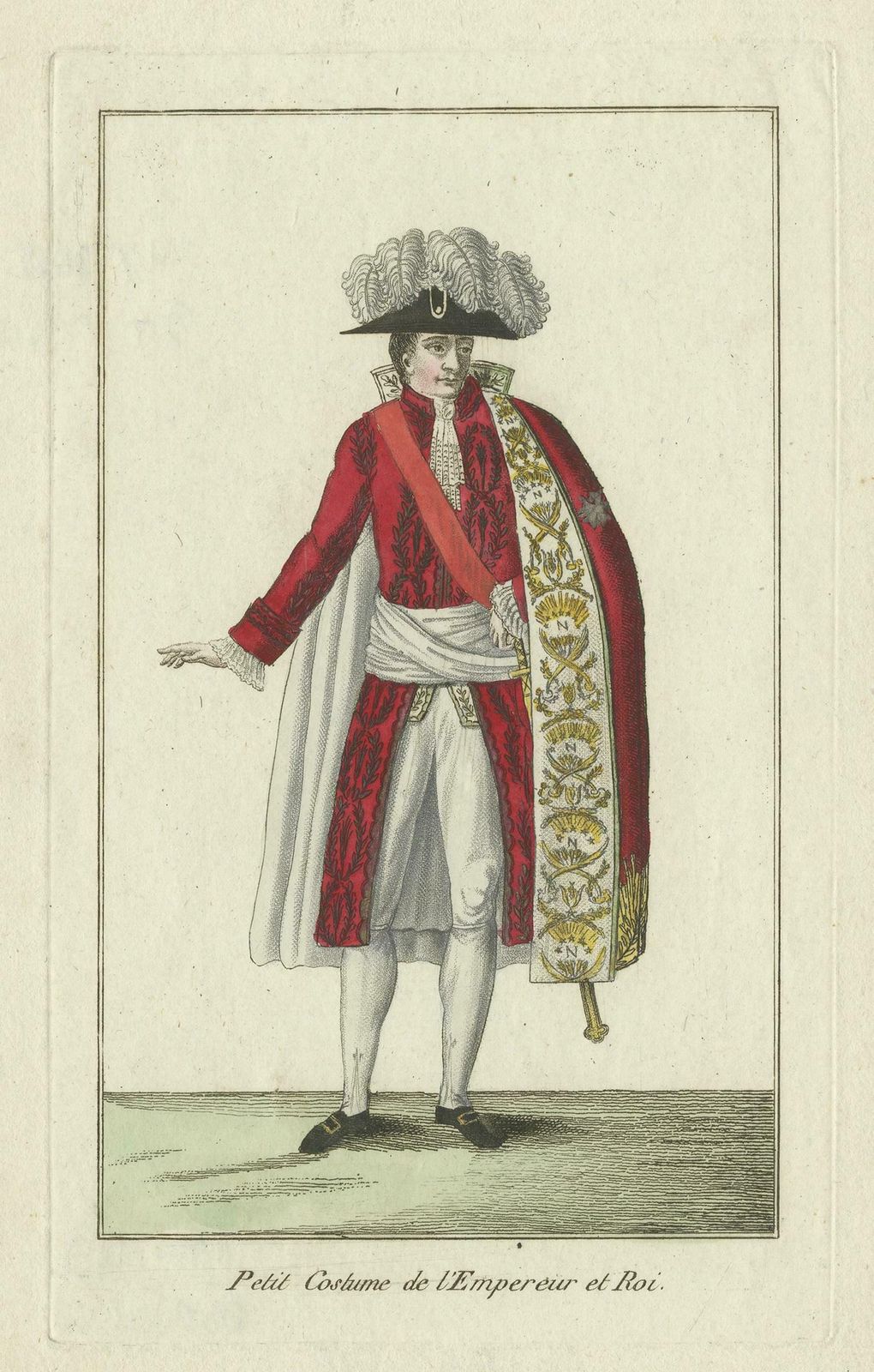 Antique Costume Print Of The Emperor And King Of France, Circa 1810 photo Art