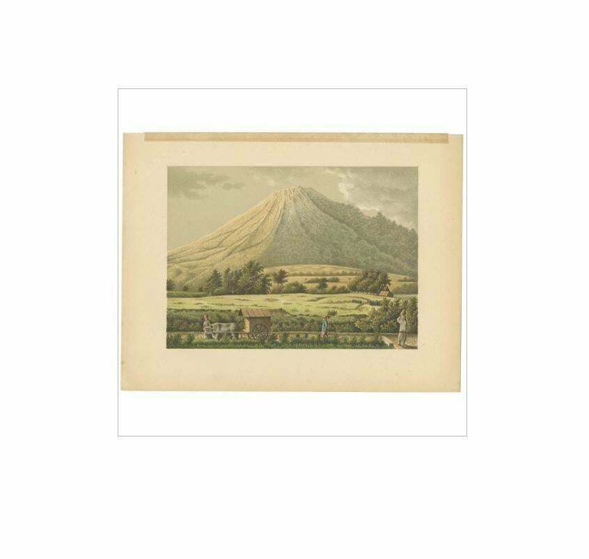 Antique Print Of Mount Merapi By M.T.H. Perelaer, 1888 photo Art