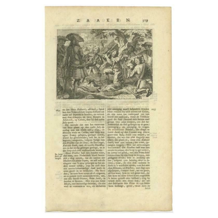 Antique Print Of The Murder Of Kaitsjili Saidi By Valentijn 1726