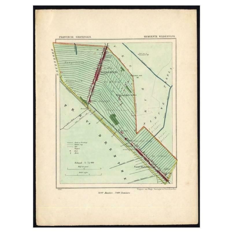 Dutch Municipality Of Wildervank In Grongingen, Kuyper, 1865