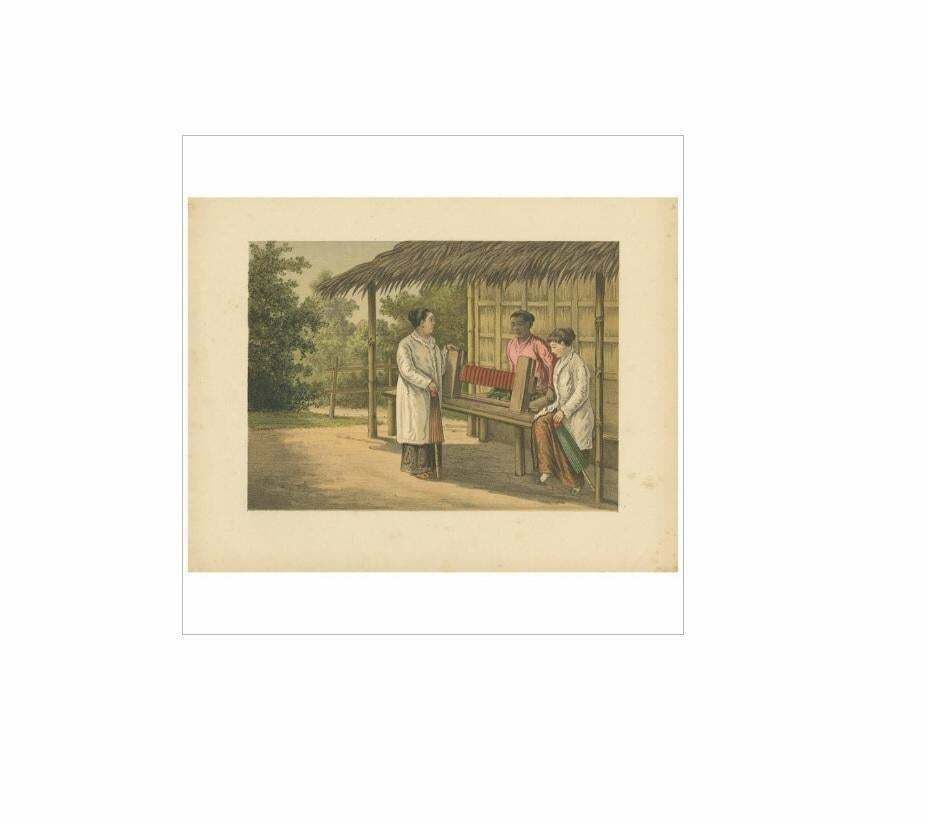 Antique Print Of A Native Girl On Java By M.T.H. Perelaer, 1888 photo furniture