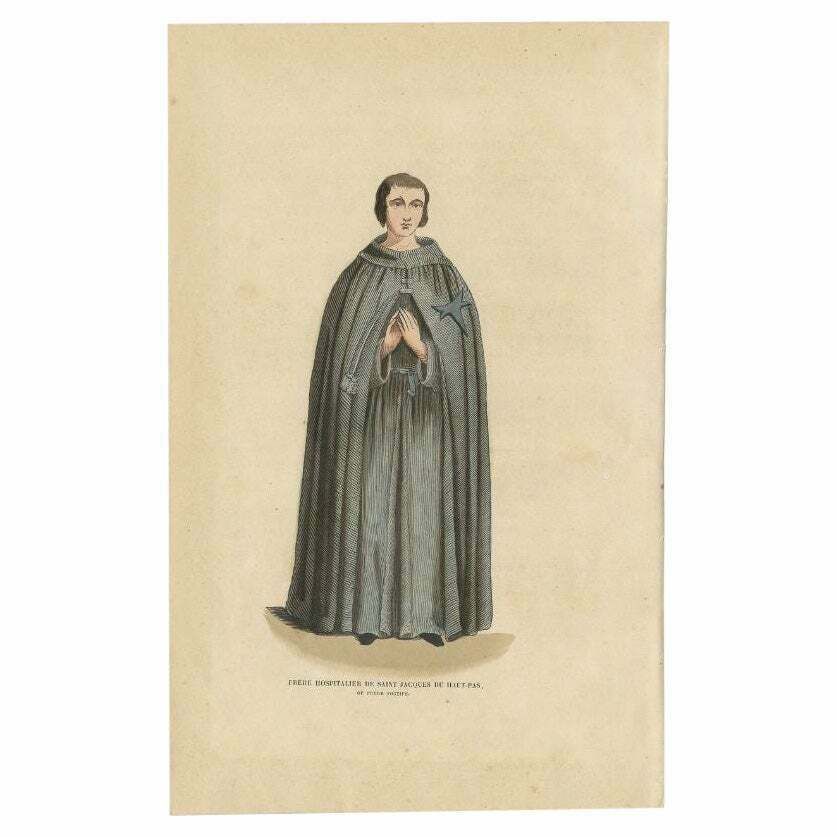 Antique Print Of A Brother Of Saint Jacques, 1845