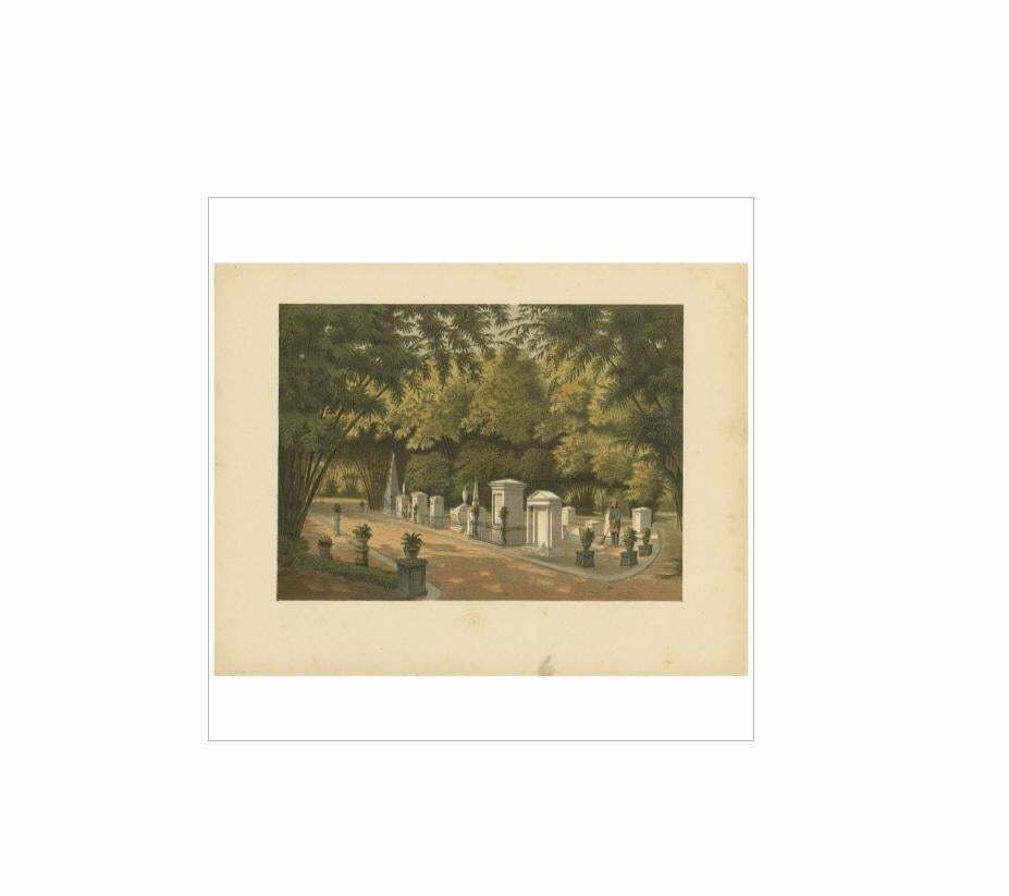 Antique Print Of A Cemetery In Buitenzorg By M.T.H. Perelaer, 1888 photo furniture