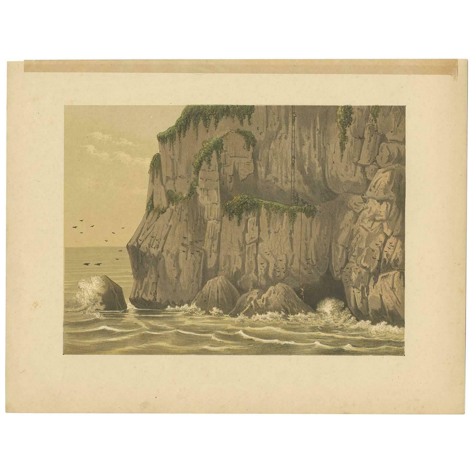 Antique Print Of The Gunung Balong Mountain By M.T.H. Perelaer, 1888