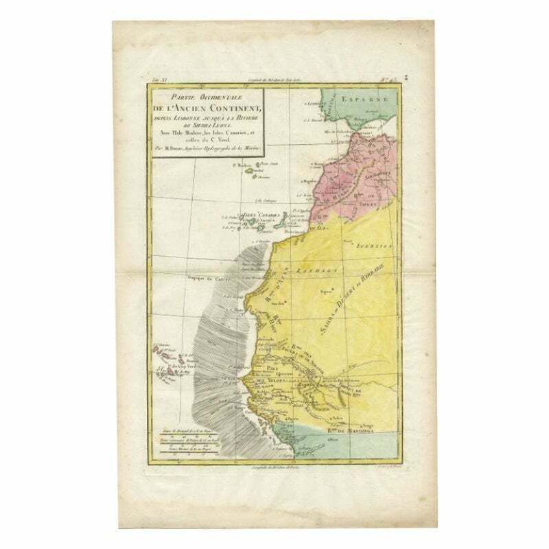 Antique Map Of The Coast Of Northwest Africa By Dien, 1820