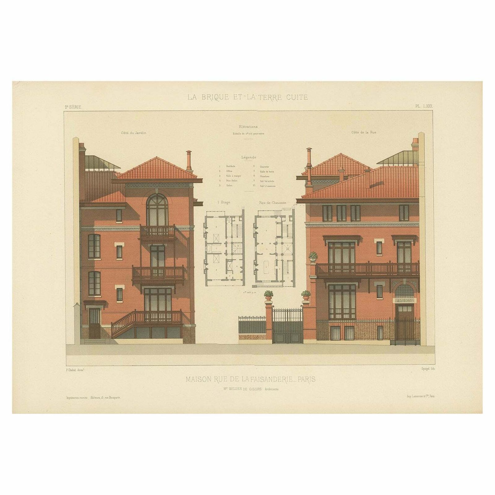 Pl. Lxxx Maison Rue De La Faisanderie Paris, Chabat, C.1900