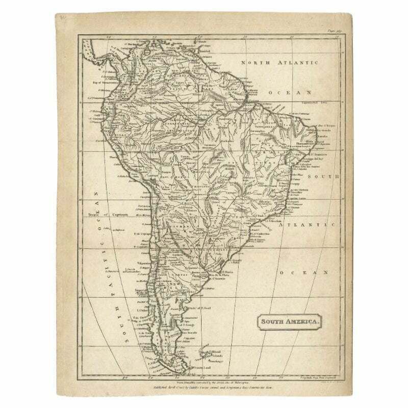 Antique Map Of South America By Cadell & Davies, 1803