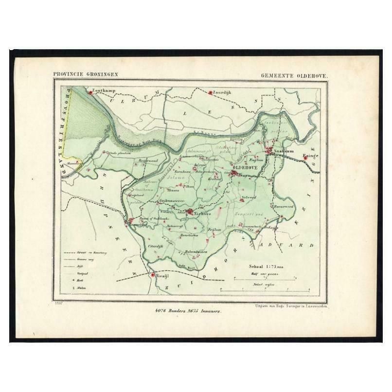 Dutch Municipality Of The Gemeente Oldehove In Grongingen, Kuyper, 1865