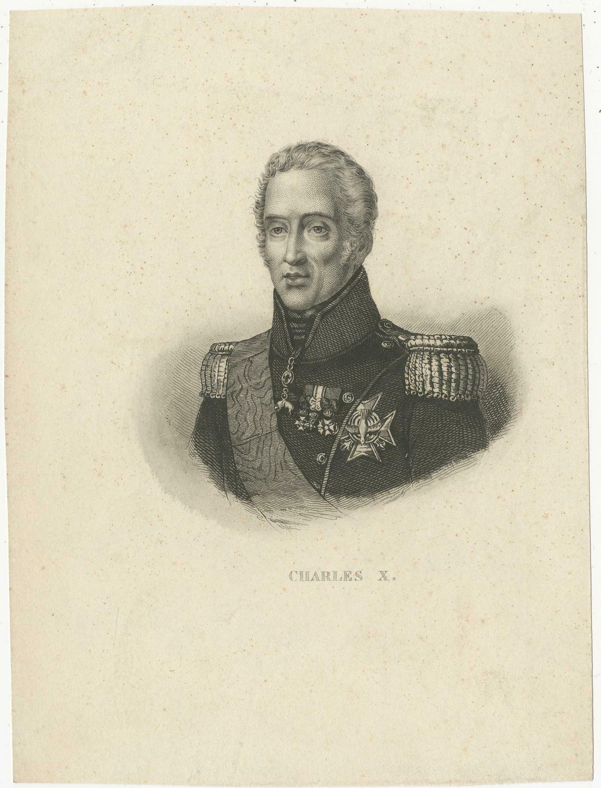 Antique Portrait Of Charles X, King Of France, C.1860 photo Art