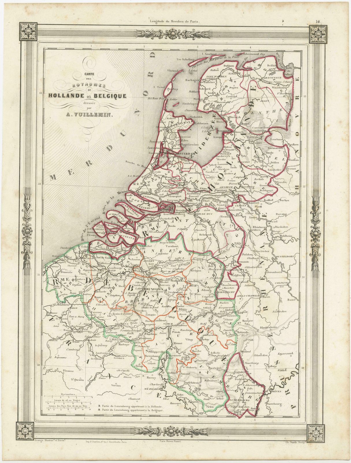 Antique Map Of The Netherlands, Belgium And Luxembourg photo furniture