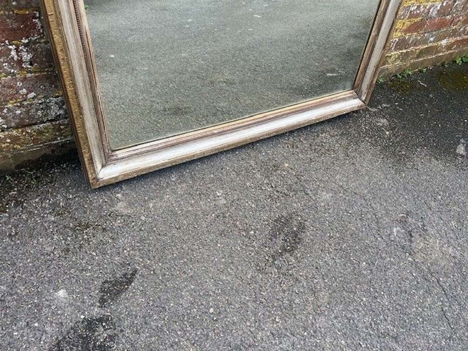 An Exceptional Large Antique French 19th C Original Silver/Gilt Mirror photo 1995.0