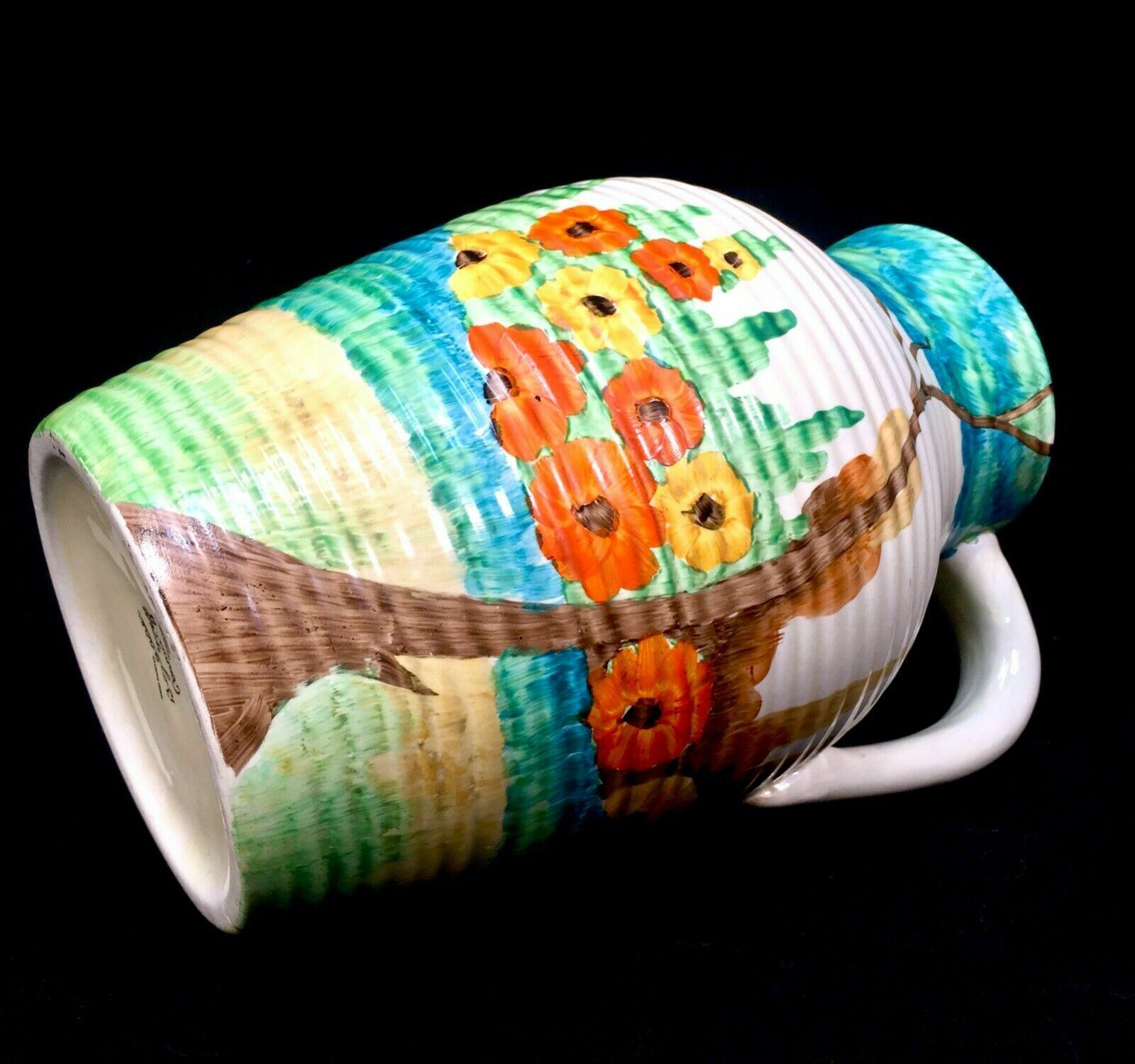 photo for sale Antique Clarice Cliff   Sandon Lotus Jug Large / C1933 Art Deco Pottery Bizarre