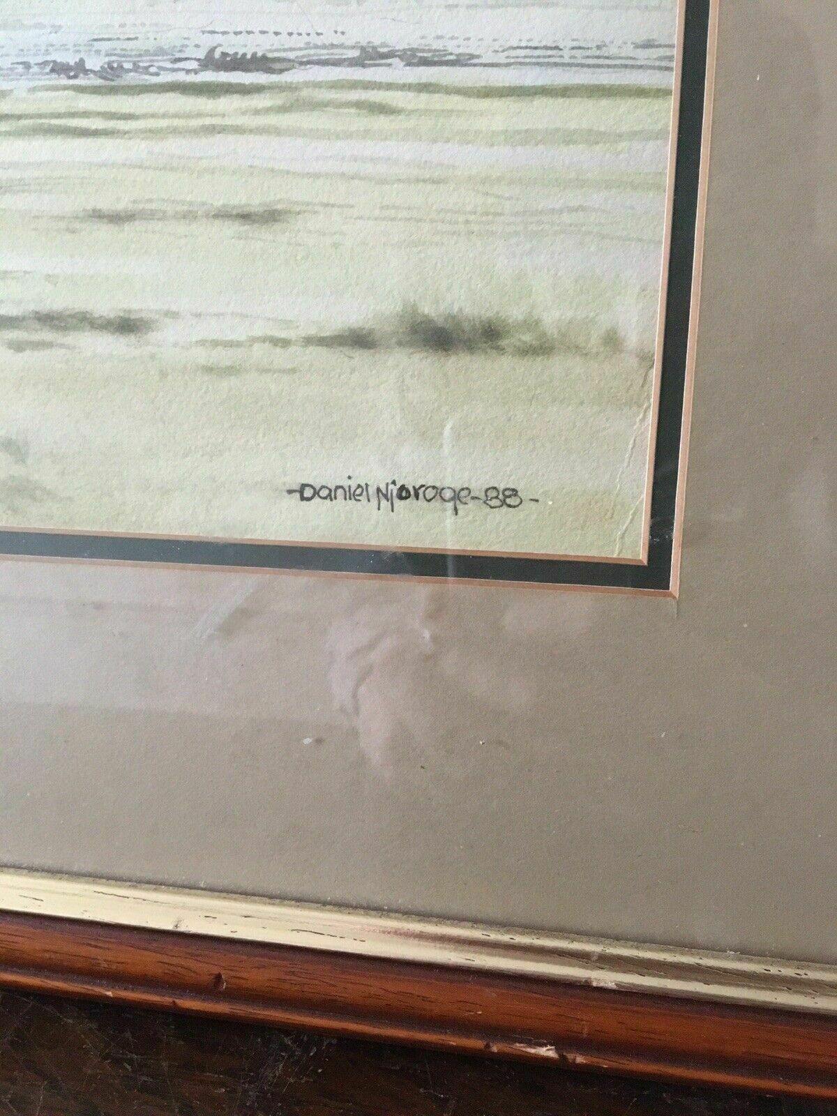 Daniel Njoroge Kenya Artist Wildlife Watercolour Original Paining Framed photo 145.0