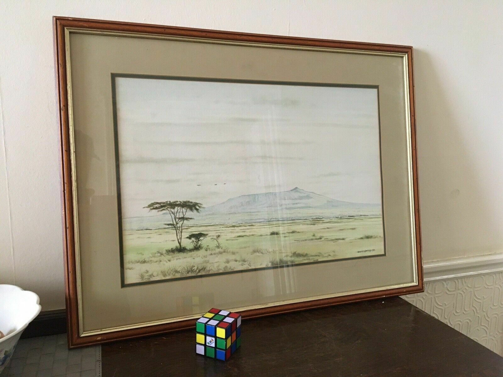 photo vinterior Daniel Njoroge Kenya Artist Wildlife Watercolour Original Paining Framed