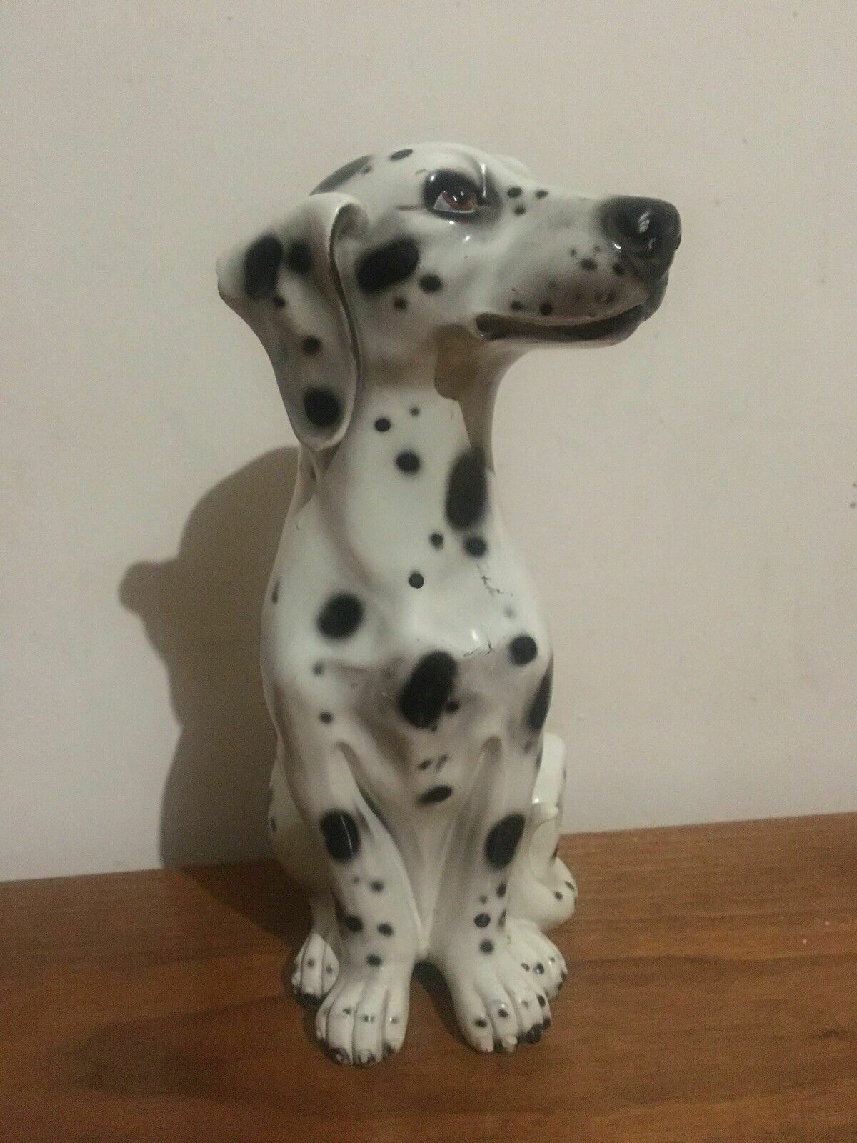 Large Ceramic Dalmatian Ornament Italian? Vintage Mid Century Pottery Dog photo vinterior