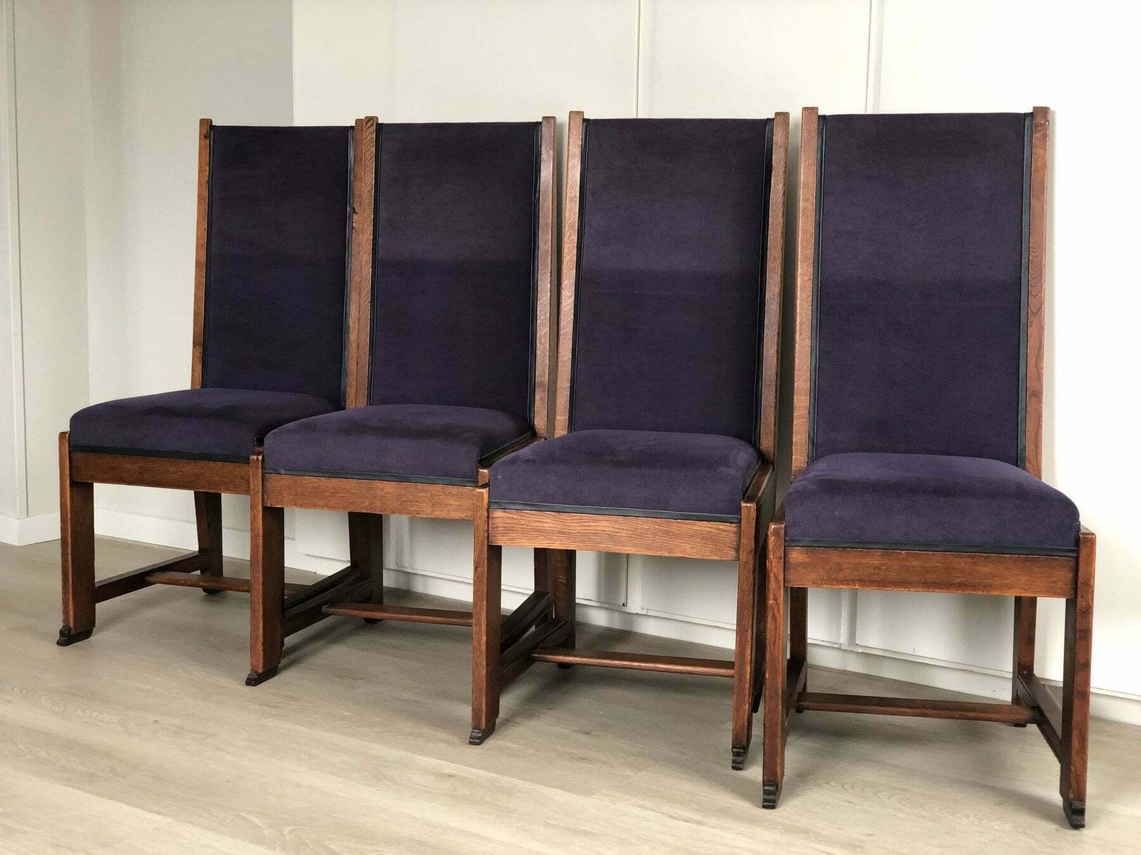 Pair Of 4 Art Deco Haagse School Dining Chair Frits Spanjaard 1930s