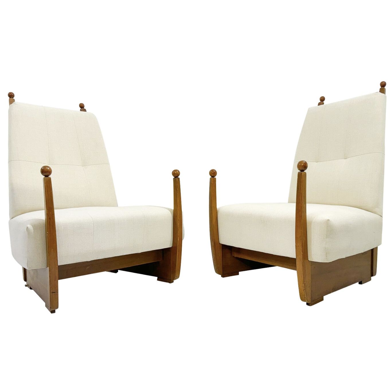Mid Century Modern Pair Of Hungarian Armchair, 1960s  New Upholstery