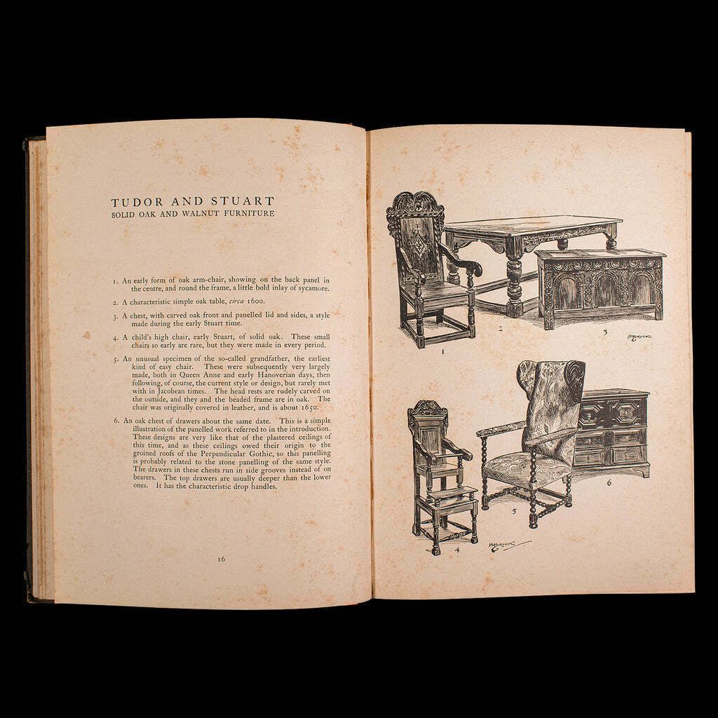 Antique Book, Old English Furniture, Illustrated, Reference, Edwardian, C.1910 photo Home Decor