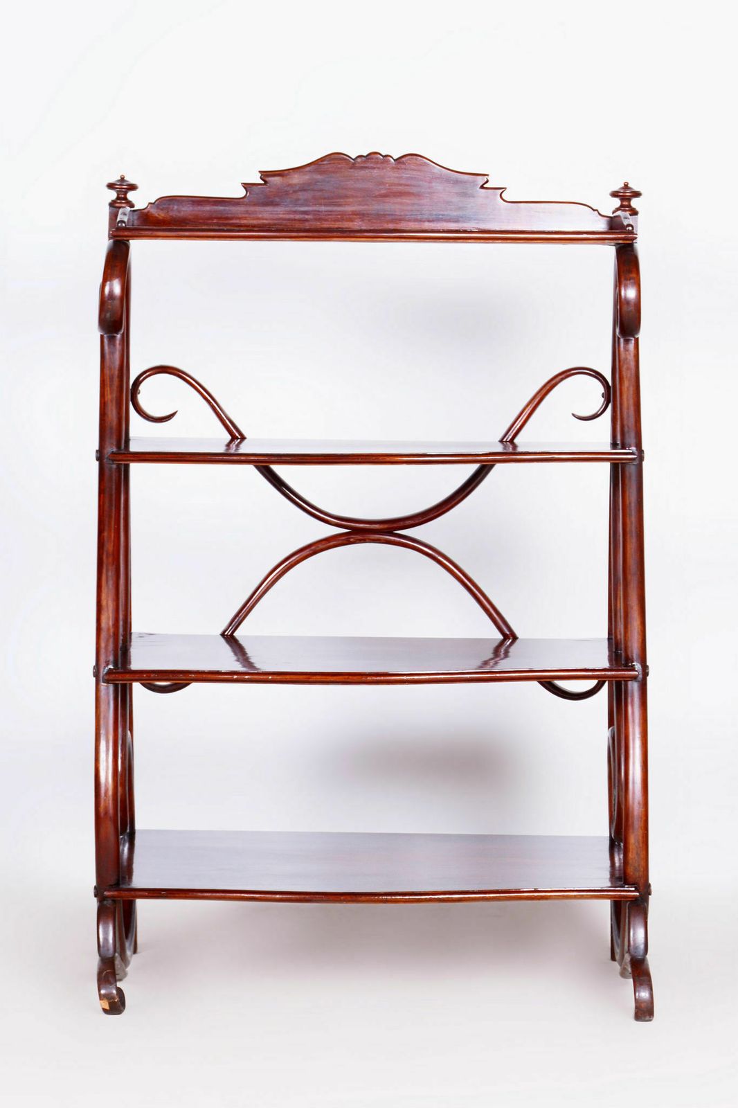 Restored Biedermeier étagère, By Thonet, Beech, Walnut, Austria, Vienna, 1910s photo Furniture