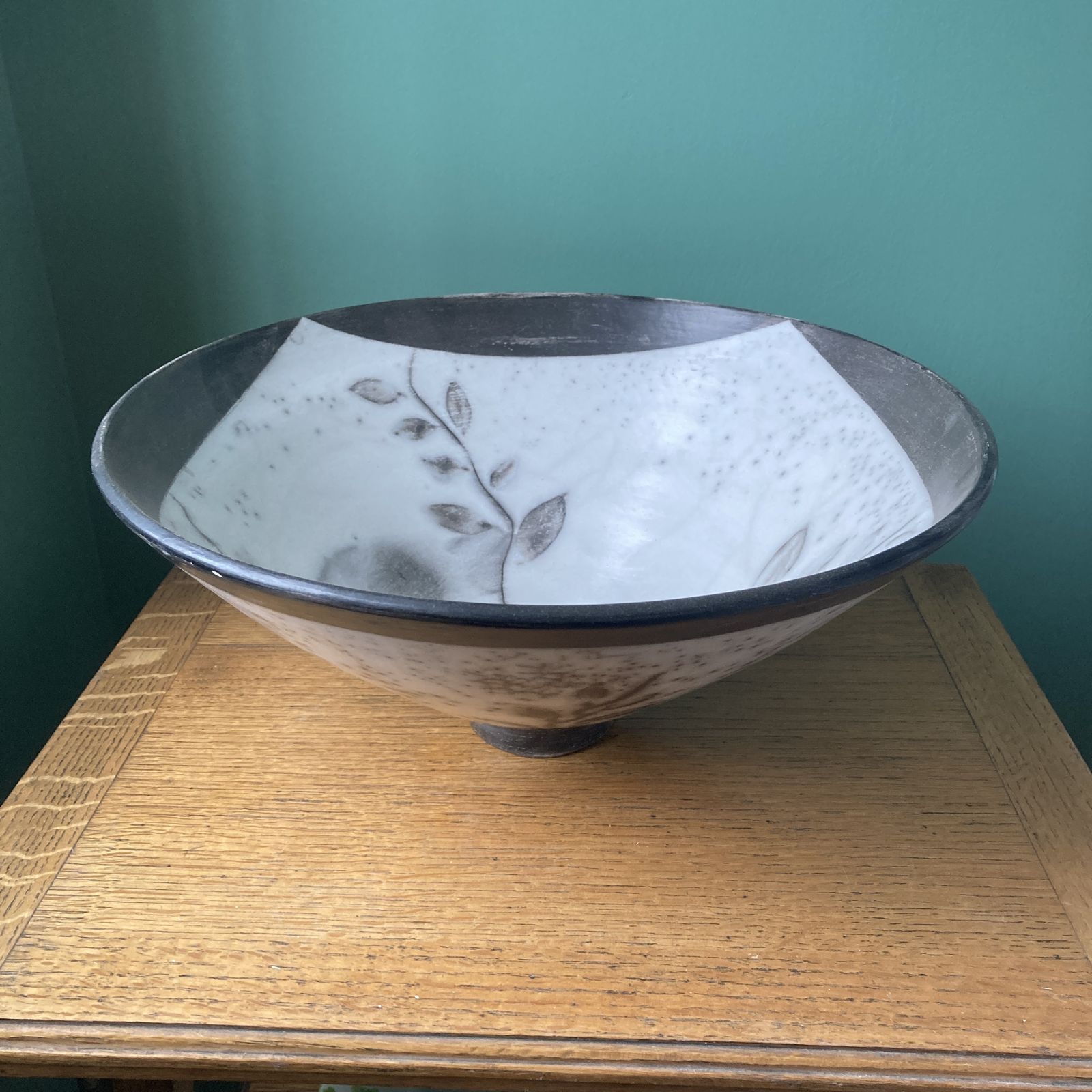 A 38cm Raku Porcelain Bowl From John Evan’s Naked Clay Series photo 240.0
