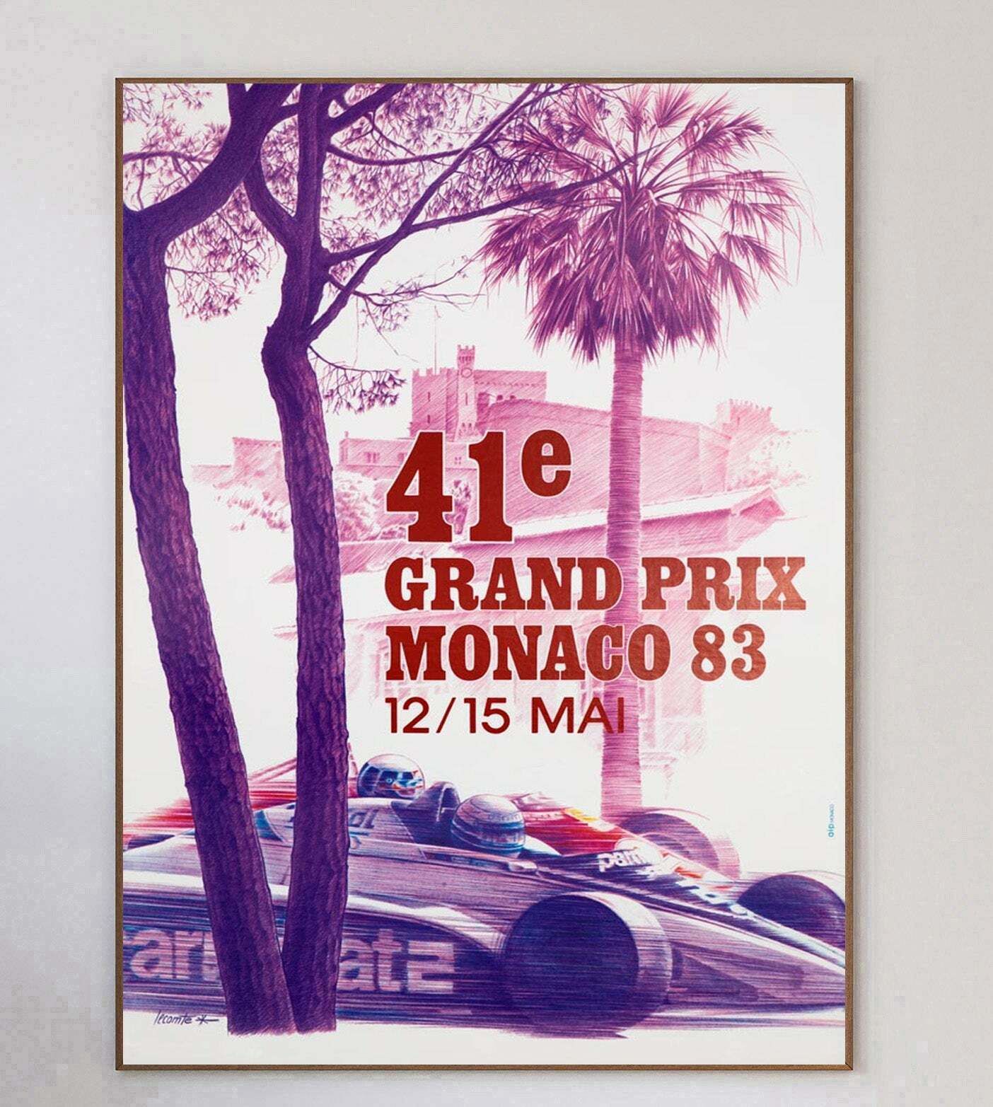 1983 Monaco Grand Prix Original Vintage Poster photo 383.0
