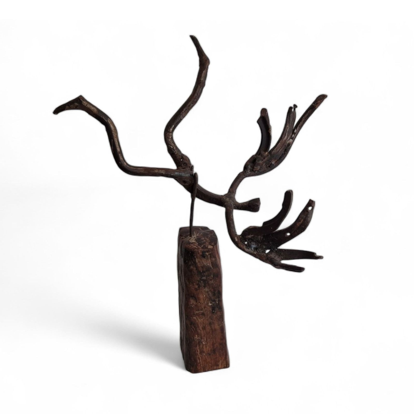 Modernist Icarus Sculpture In Welded Metal By Arthur Azevedo, Contemporary Abstract Zimbabwe Statue, African Art