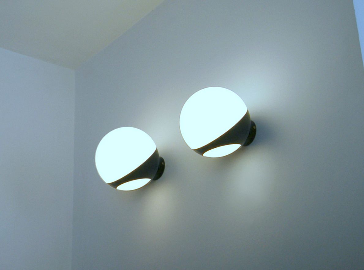 Pair Of Wall Lamp Glass Sphere Large 18 Cm   Art. A 300   Black Color photo vinterior