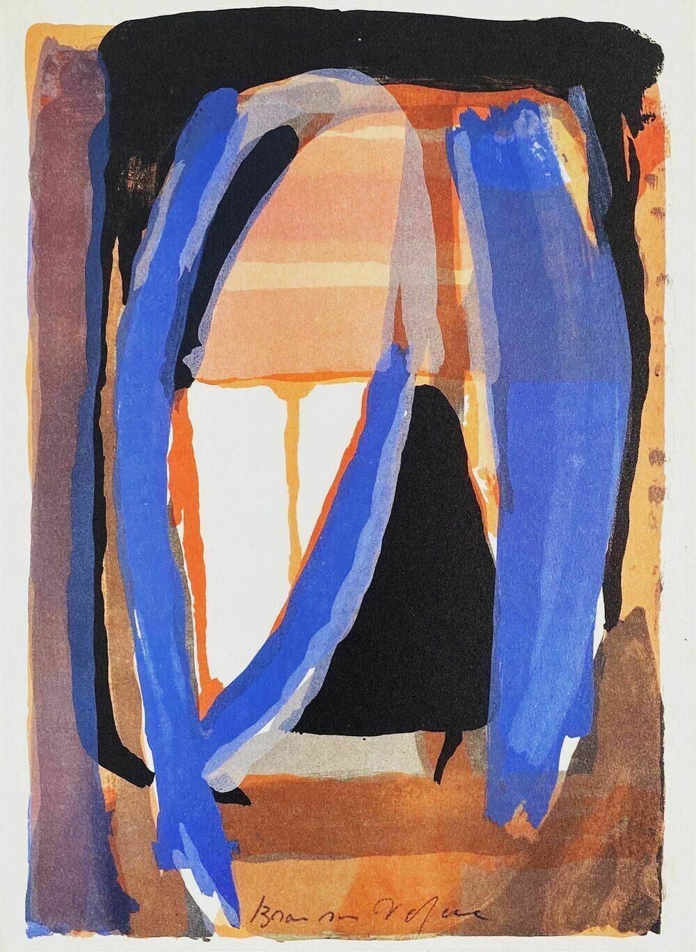 Bram Van Velde   Original Lithograph 1974 The Desert 38x28 Cm