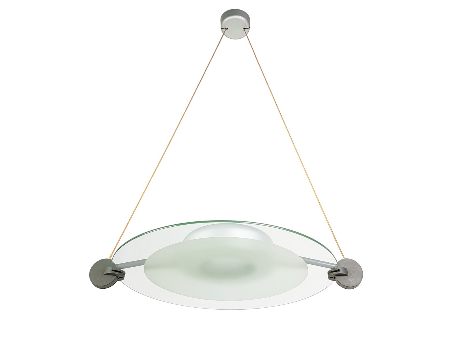 Prodotti Silver Metal & Sandblasted Glass Cyclos Pendant Lamp By Michele De Lucchi For Artemide, 1985