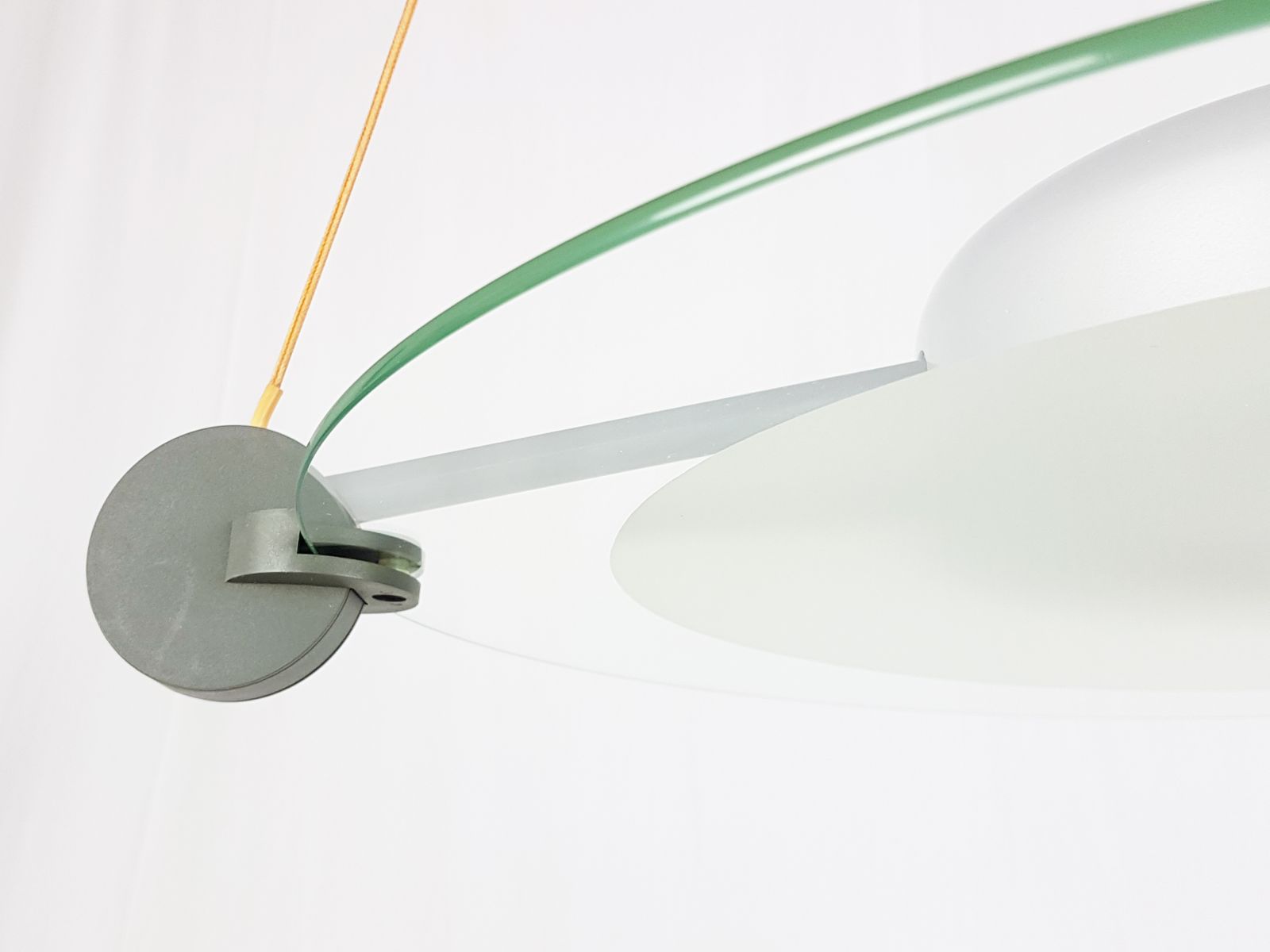 photo for sale Prodotti Silver Metal & Sandblasted Glass Cyclos Pendant Lamp By Michele De Lucchi For Artemide, 1985