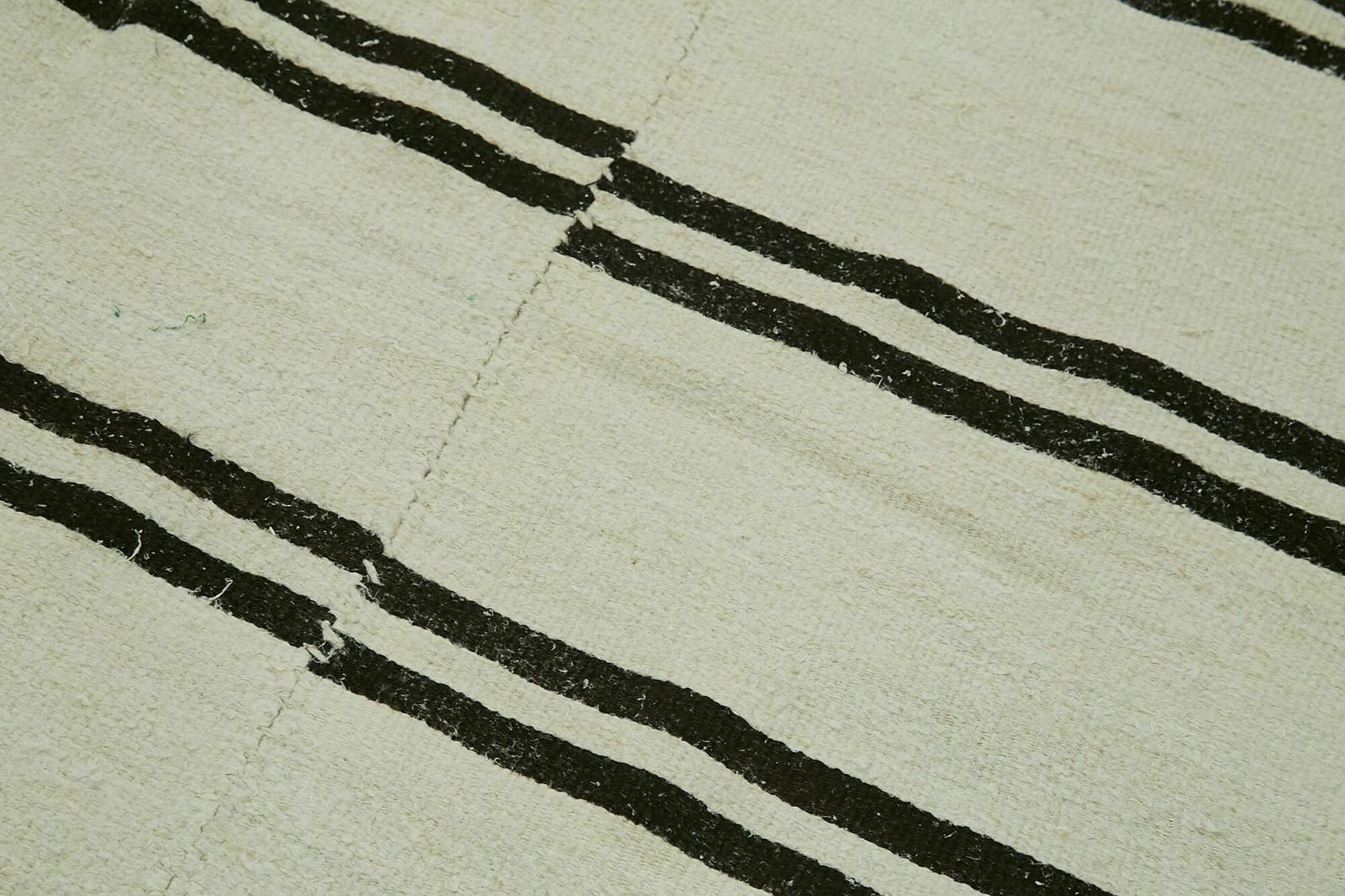 Handmade Vintage White Hemp Kilim Rug 196 Cm X 385 Cm photo 1400.0