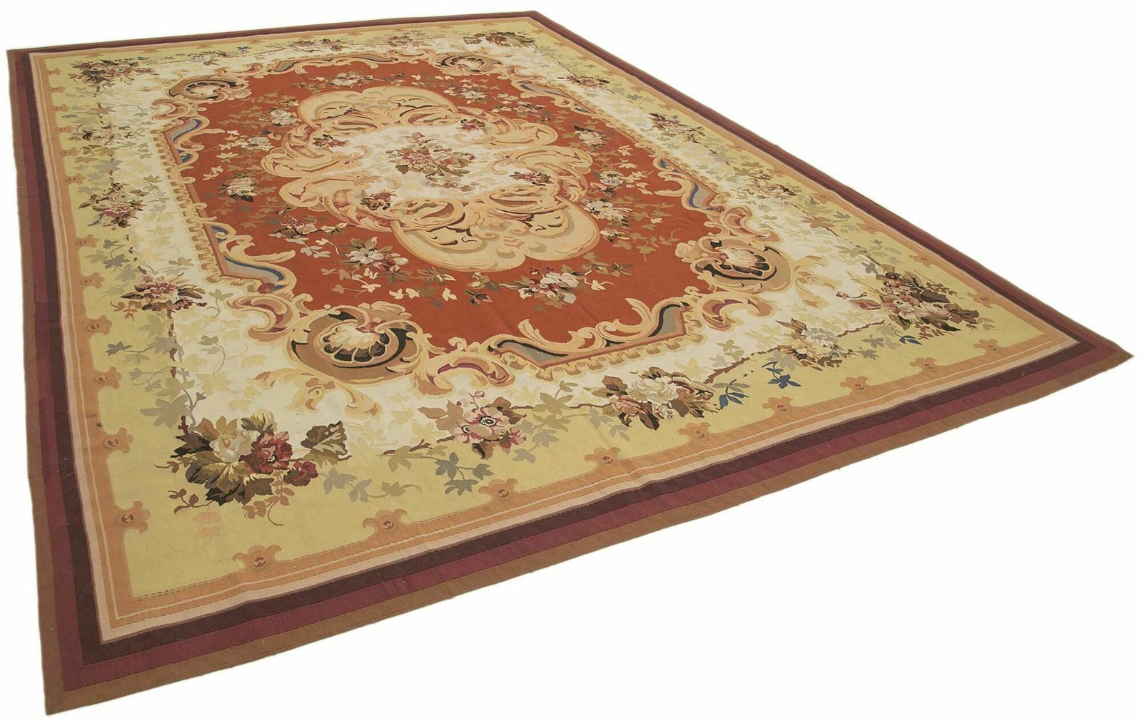Handwoven Flatweave Beige Aubusson Kilim 304 Cm X 424 Cm photo furniture