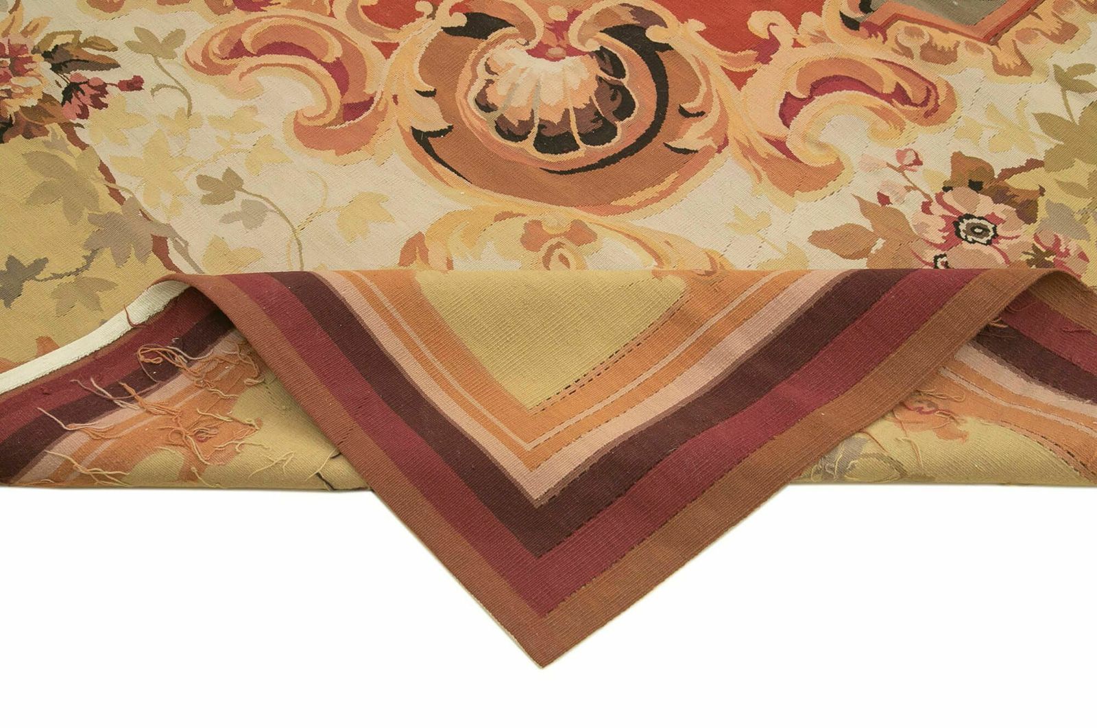 Handwoven Flatweave Beige Aubusson Kilim 304 Cm X 424 Cm photo vinterior