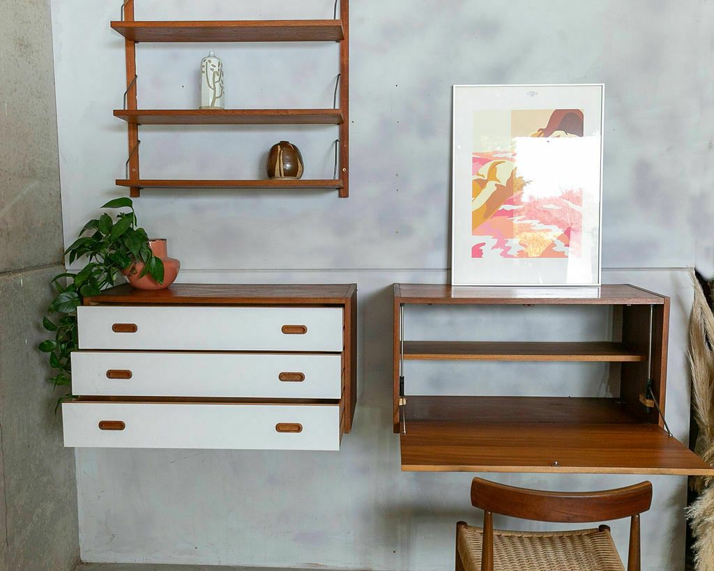 Poul Cadovius Style Danish Royal Wall System Teak Mid Century photo furniture