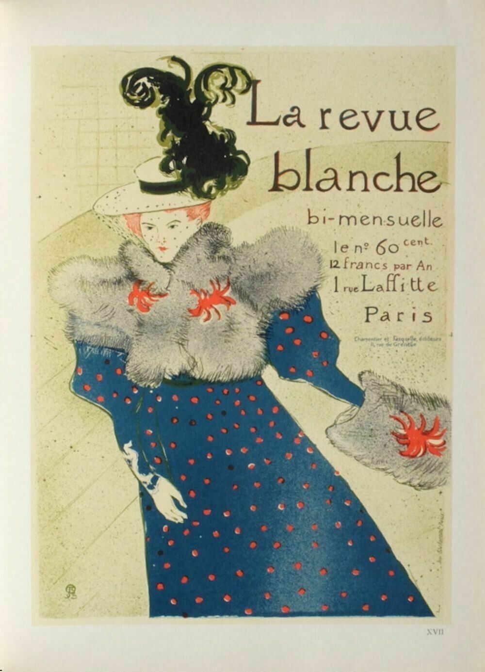 Henri Toulouse Lautr Ec La Revue Blanche Lithograph On Vellum 1967 Mourlot